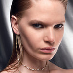 Woman wearing earrings and necklaces