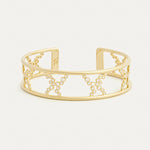 Gold bracelet with diamonds embedded in