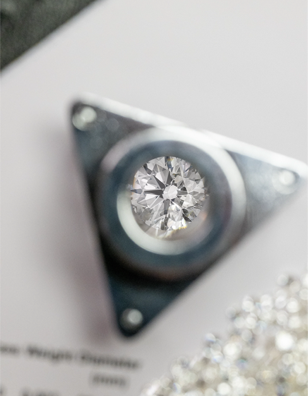 Diamond viewed through a loupe