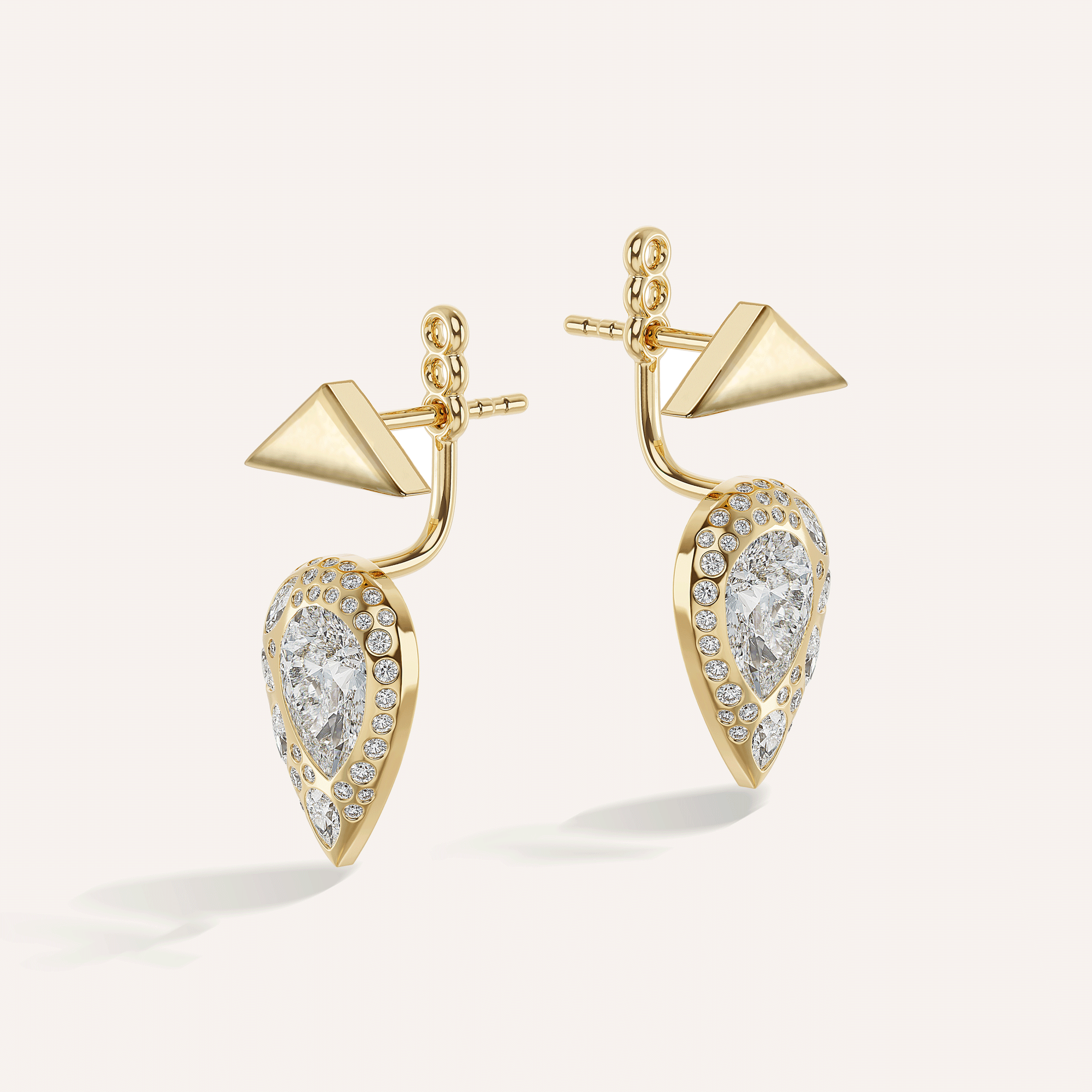 Emergence Diamond Pear Jacket Studs