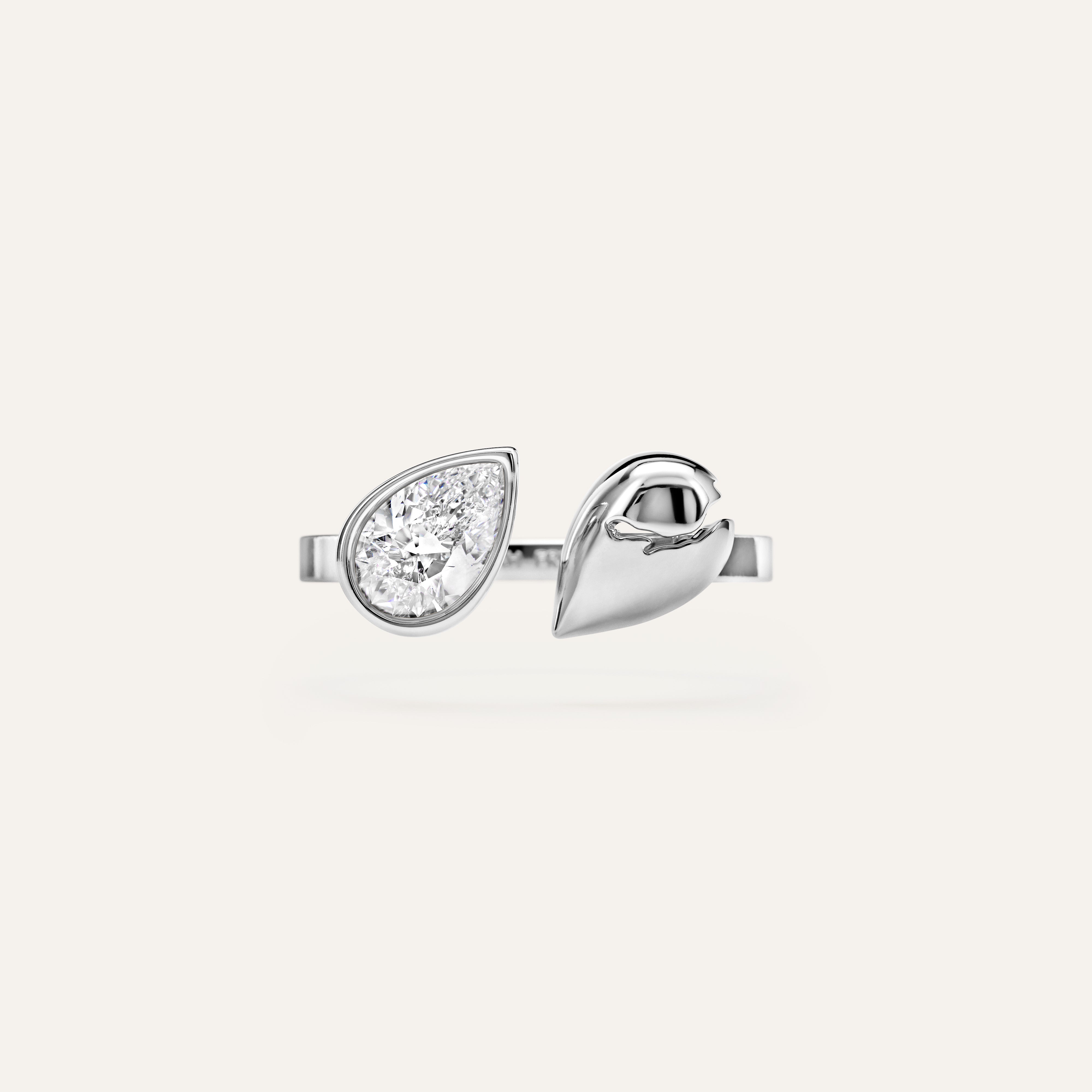 Diamond earring on a light gray background