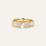 Broken Single Band Ring with Diamonds