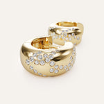 Emergence Huggie Hoops with Diamonds