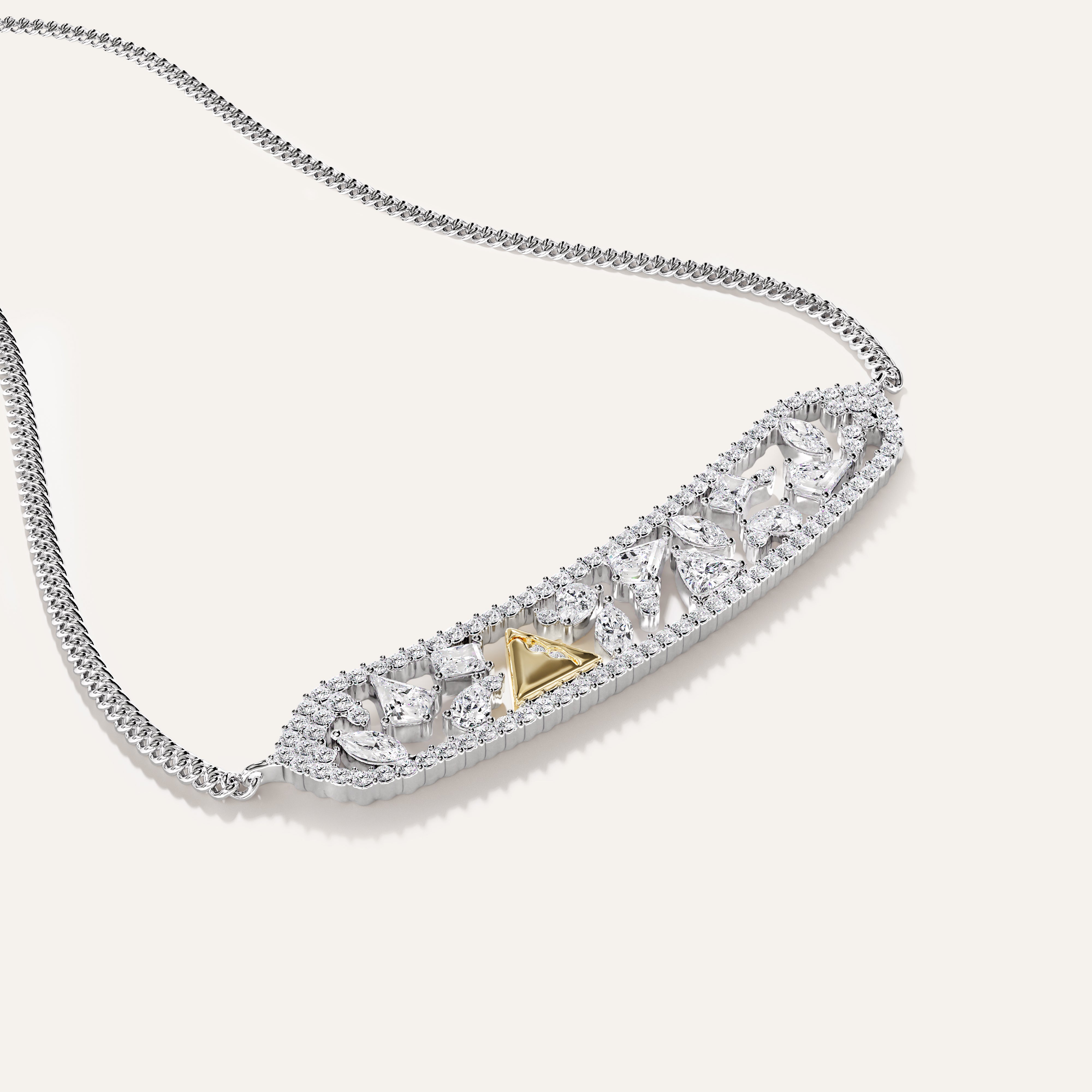 Emergence Crescent Necklace White Gold