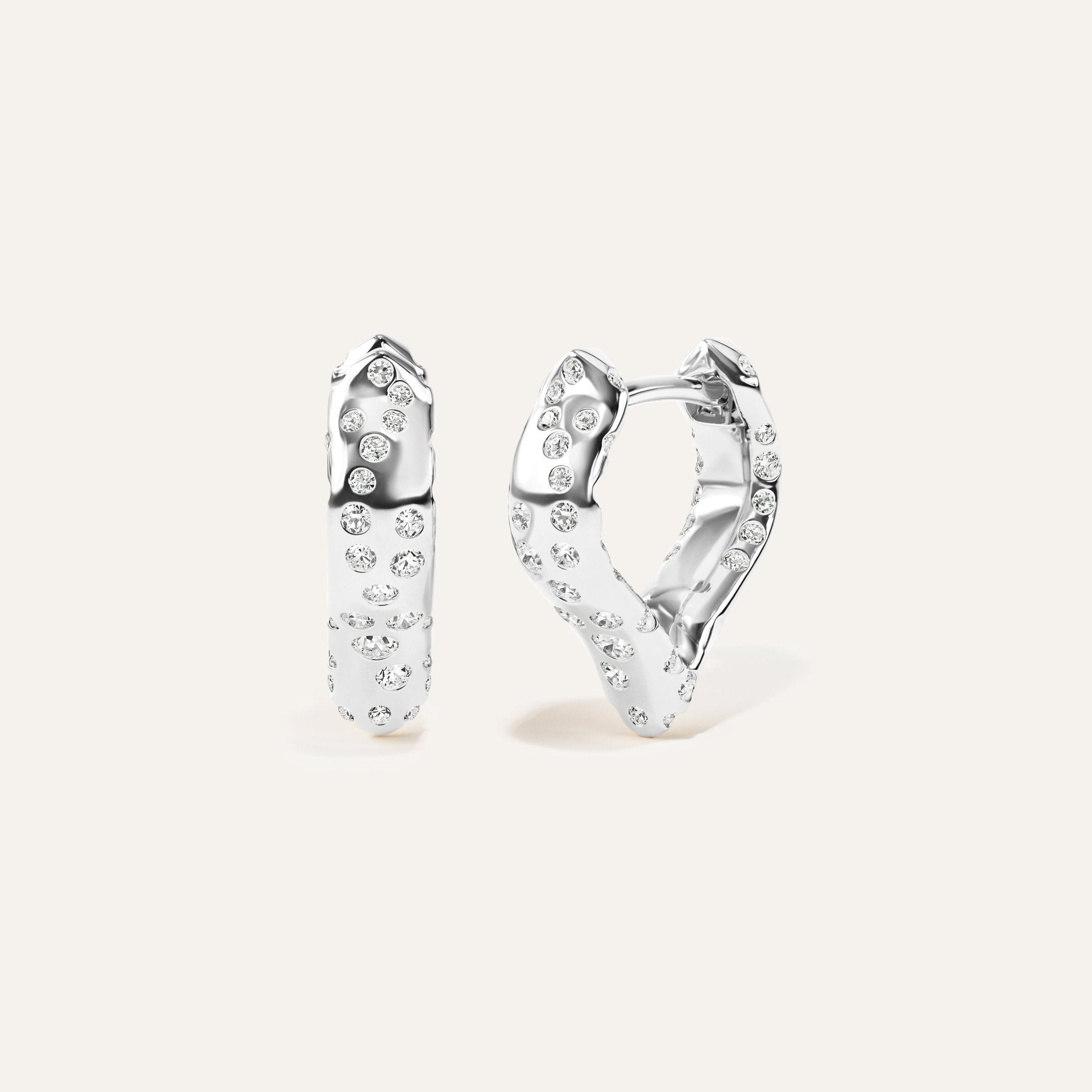 Emergence Small Wishbone Huggie White Gold