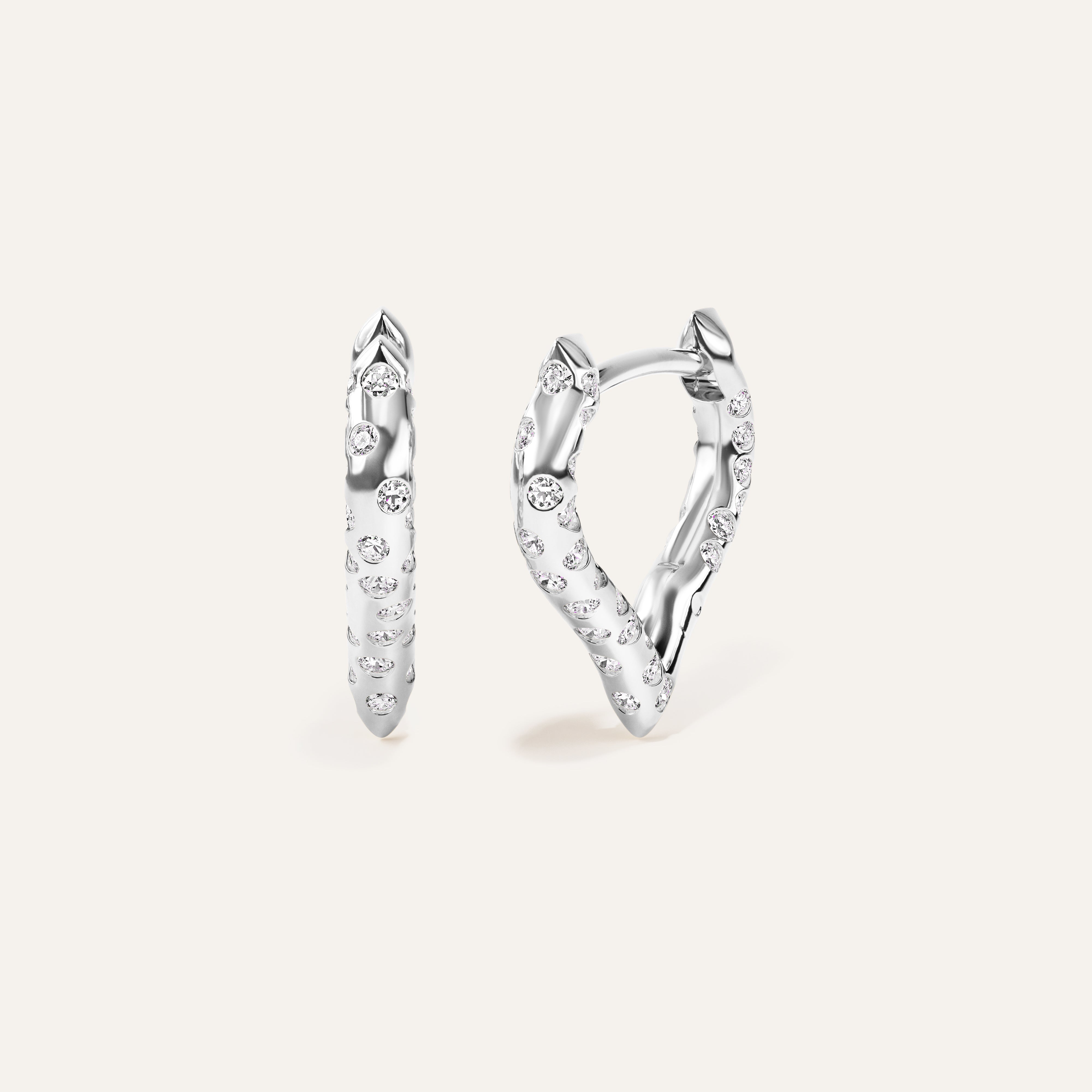 Emergence XS Wishbone Huggie White Gold