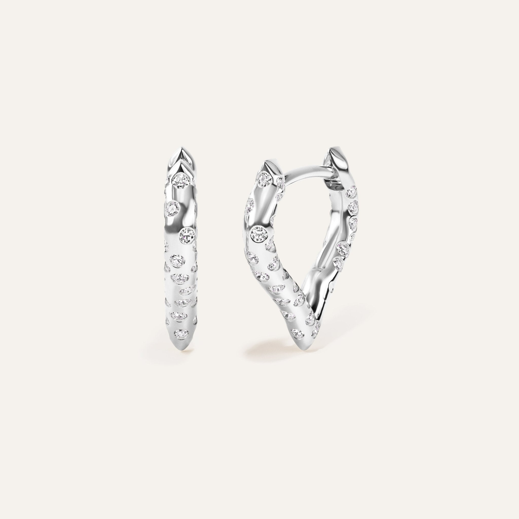 Emergence XS Wishbone Huggie White Gold