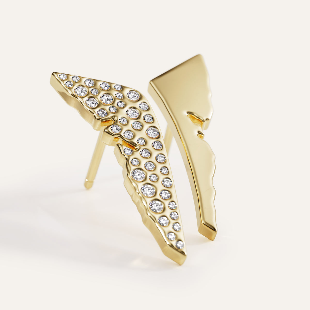 Broken Crossover Mismatch Stud Earrings