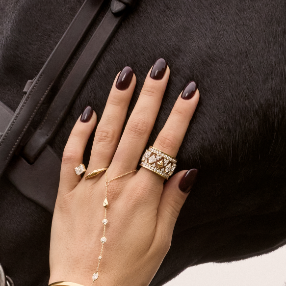 Emergence Puzzle Ring with Diamonds