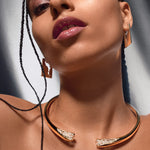 Broken Rectangle Hoop Earrings