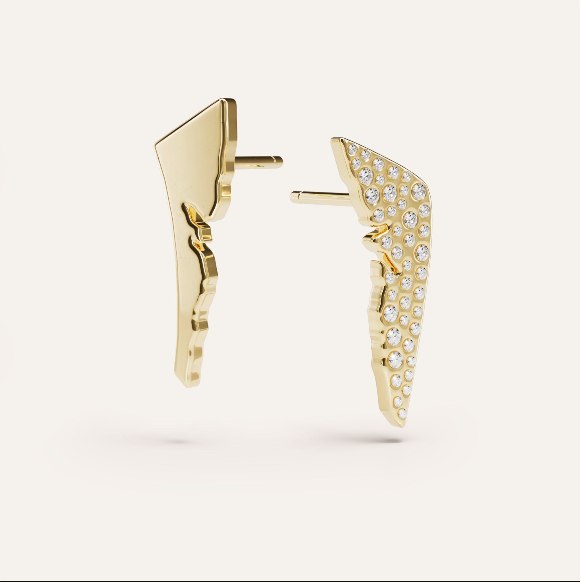 Broken Crossover Mismatch Stud Earrings