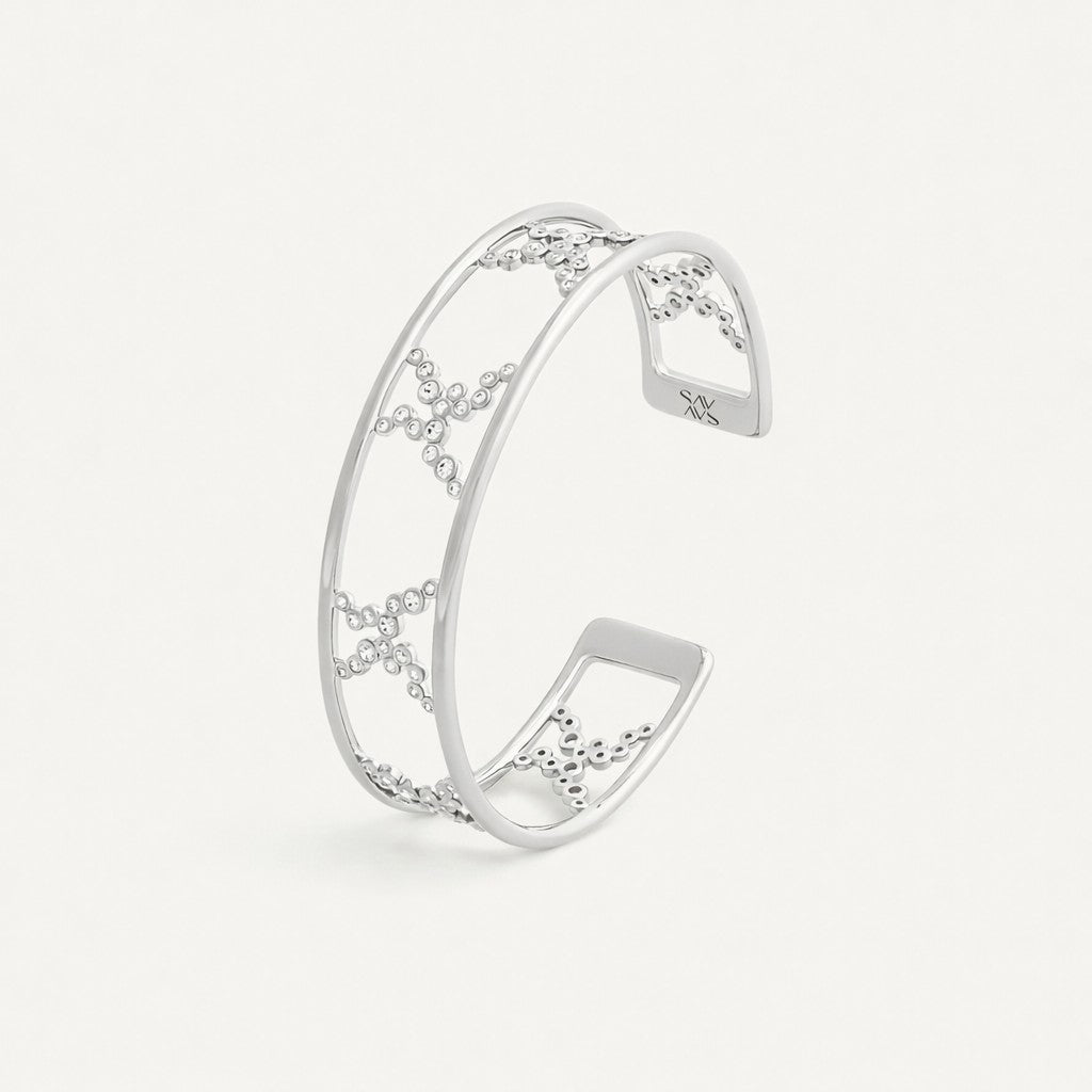 Emergence Open Cuff Bracelet White Gold