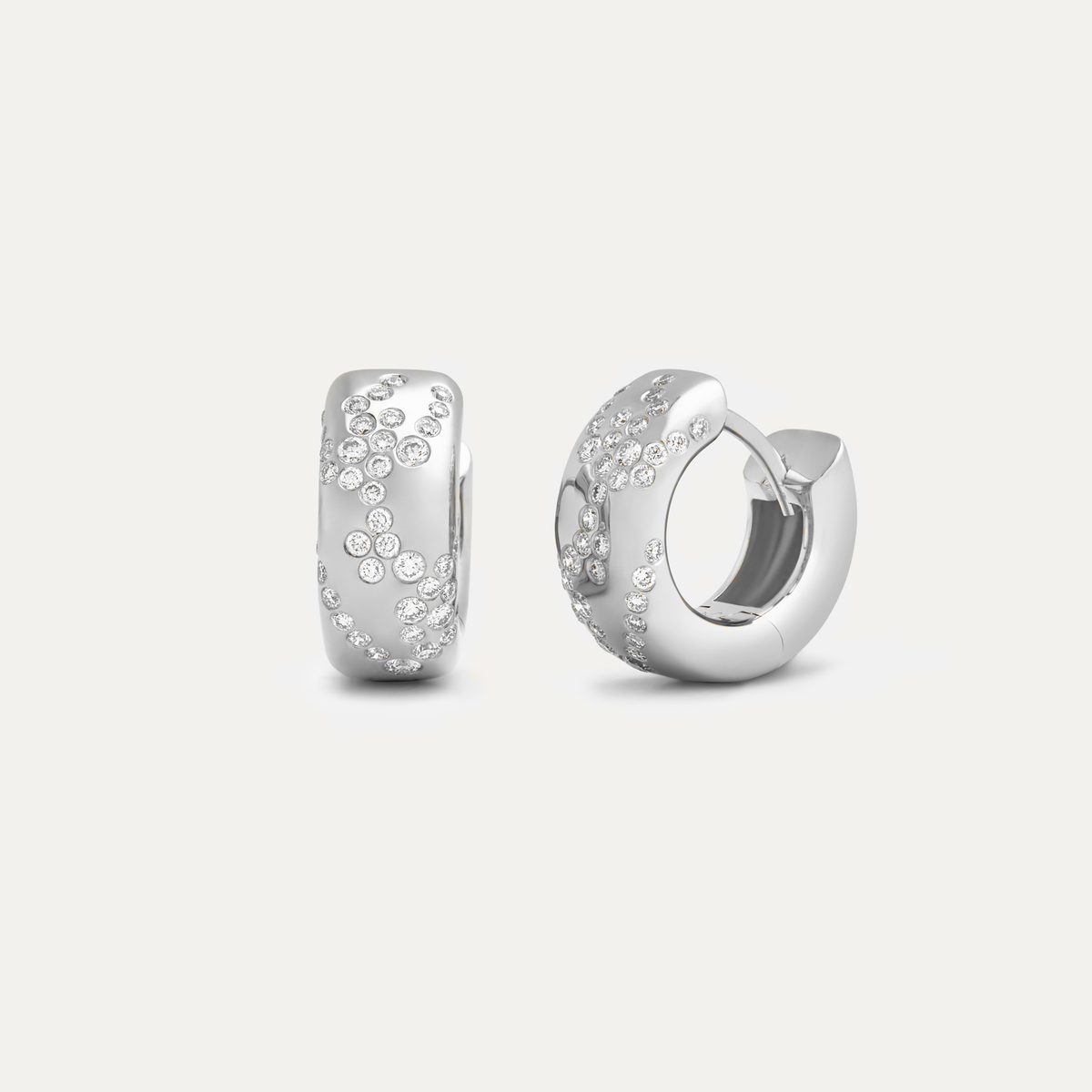 Emergence Huggie Hoops with Diamonds
