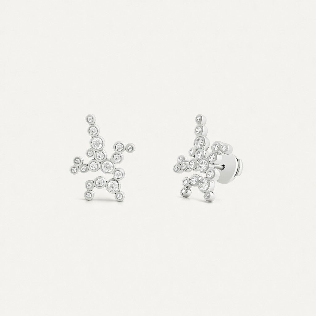 Emergence Large Studs with Diamonds White Gold