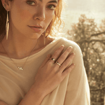 Broken Single Band Ring with Diamonds White Gold