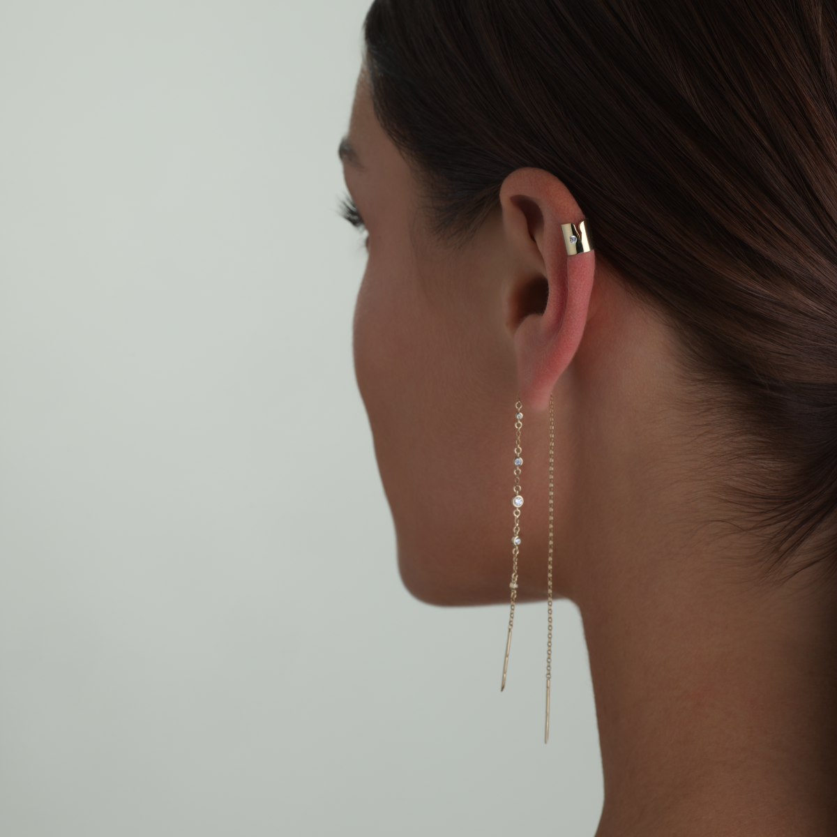 Broken Ear Cuff with Diamond
