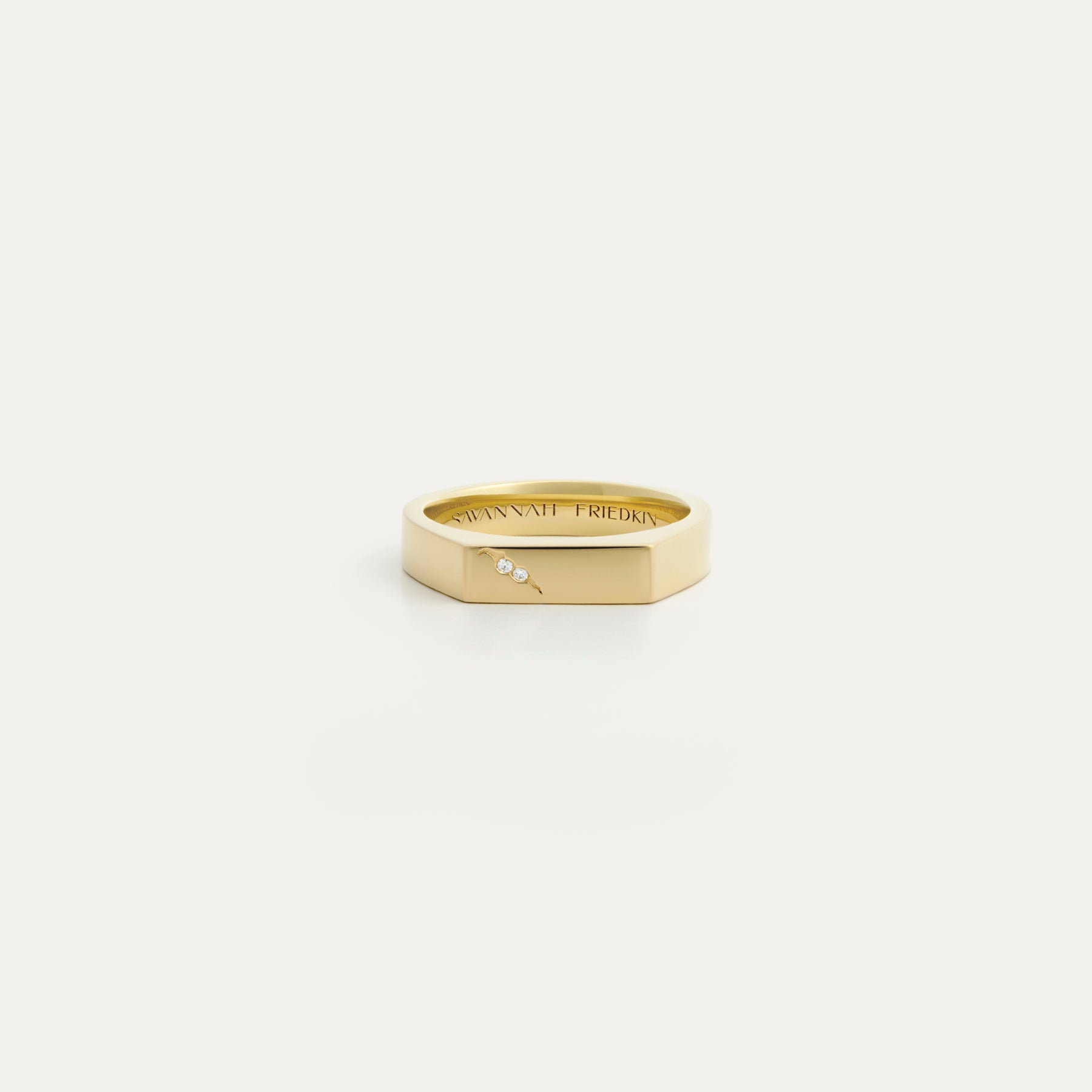 Broken Signet Ring with Diamonds