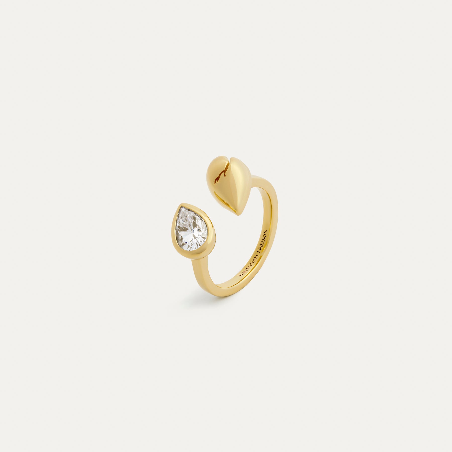 Broken Pear Ring with Diamond