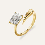 Broken Emerald Cut Claw Ring