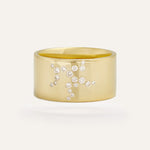 Emergence Cigar Band Ring with Diamonds