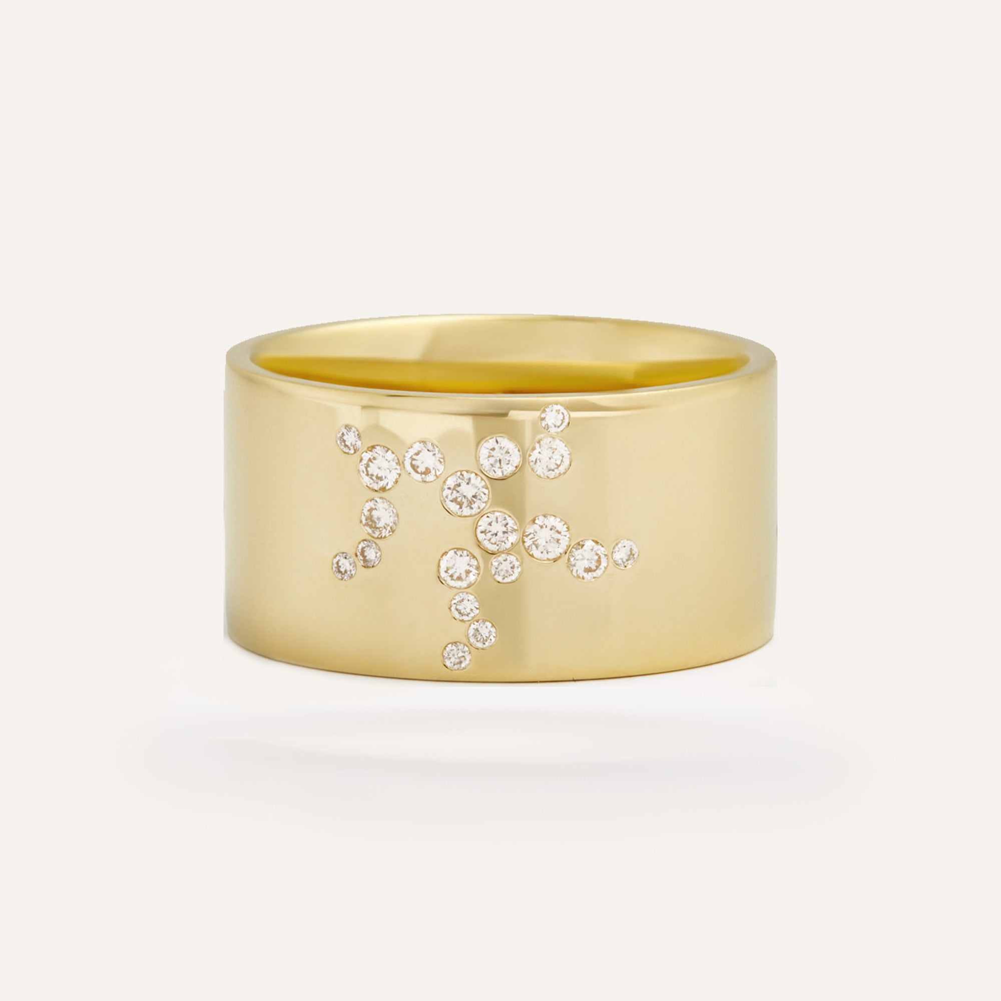 Emergence Cigar Band Ring with Diamonds