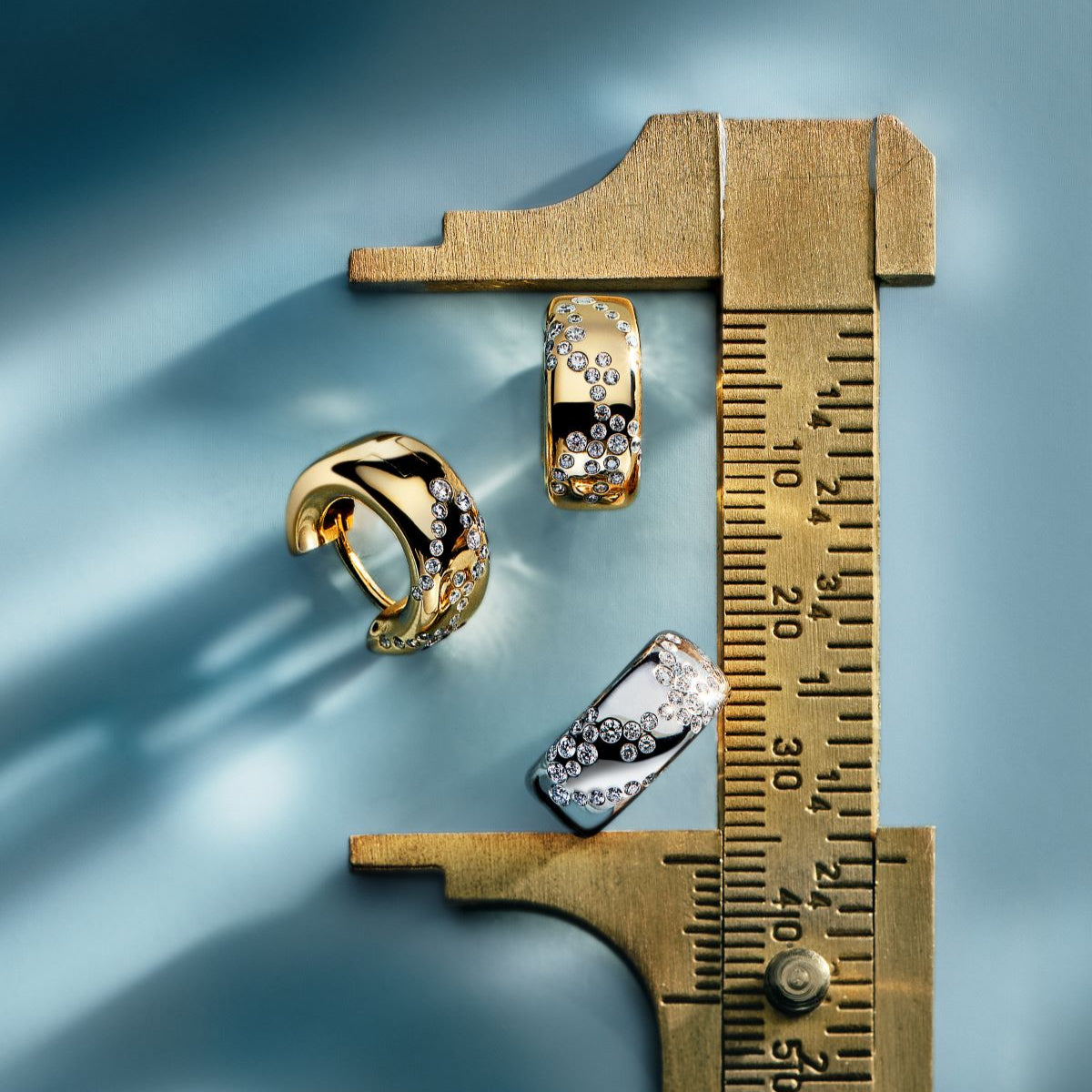 Emergence Huggie Hoops with Diamonds