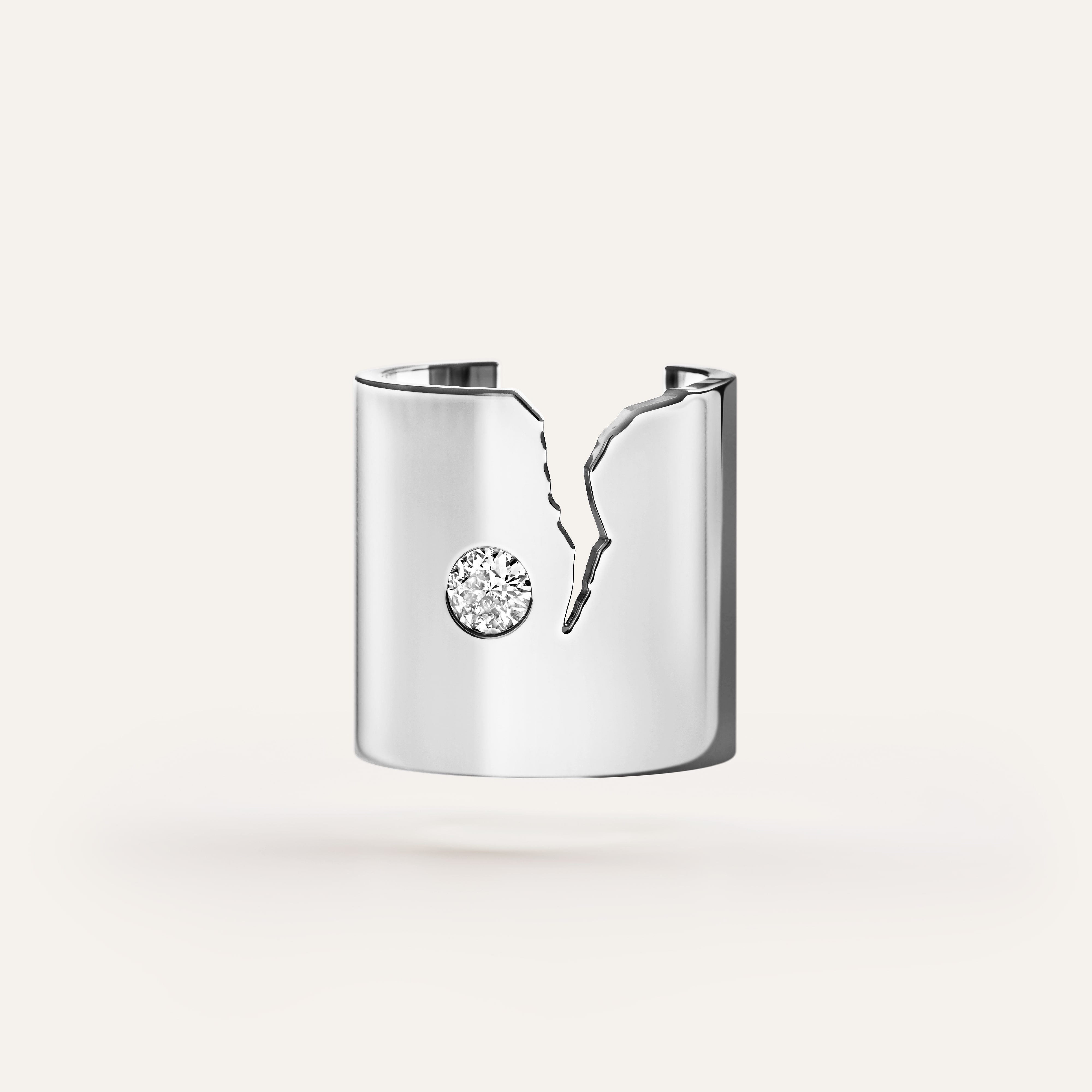 Broken Ear Cuff with Diamond