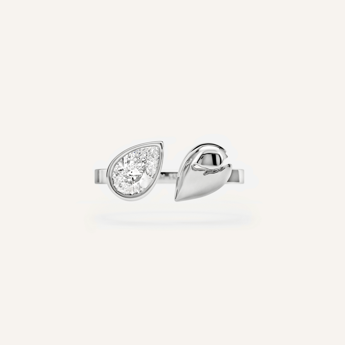 Broken Pear Ring with Diamond