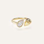 Broken Pear Ring with Diamond