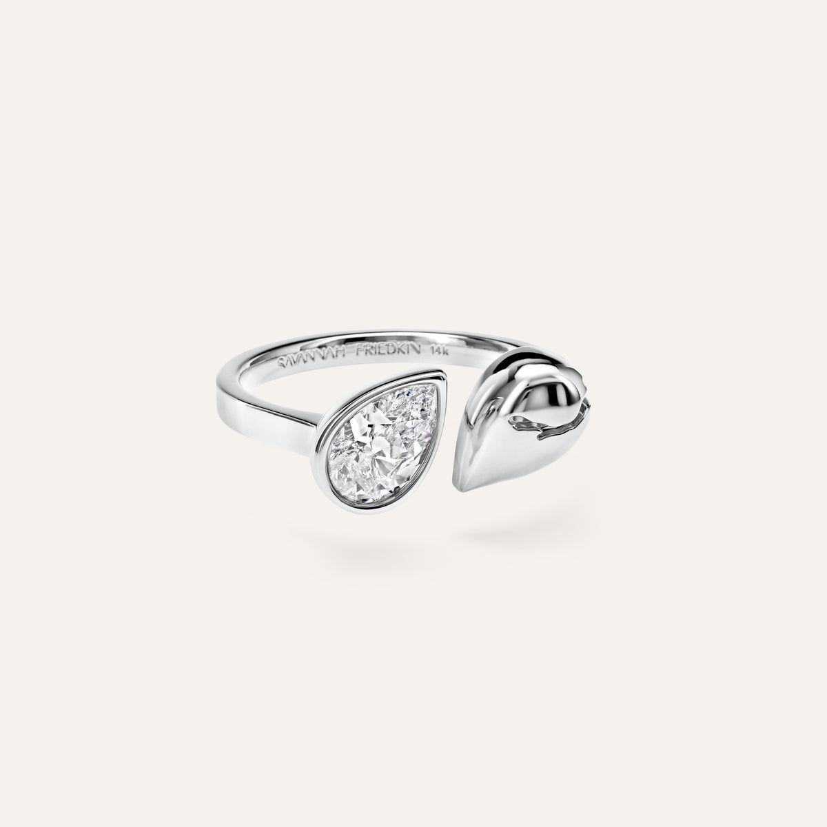 Broken Pear Ring with Diamond