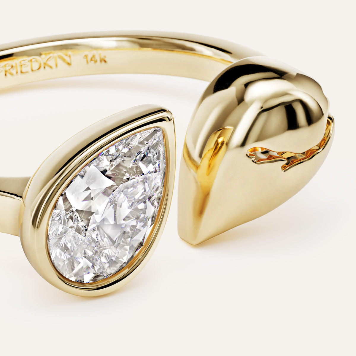 Broken Pear Ring with Diamond