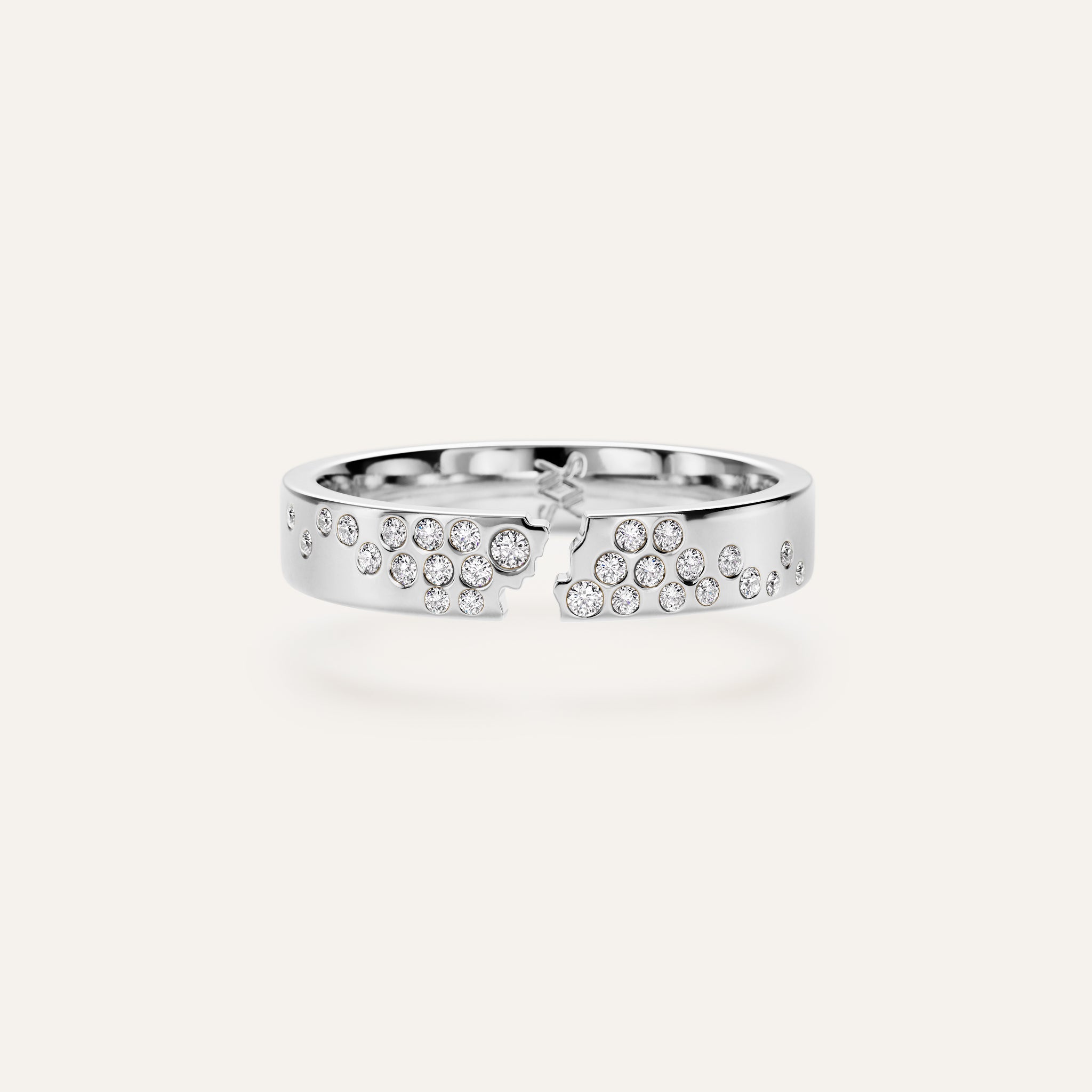 Broken Single Band Ring with Diamonds