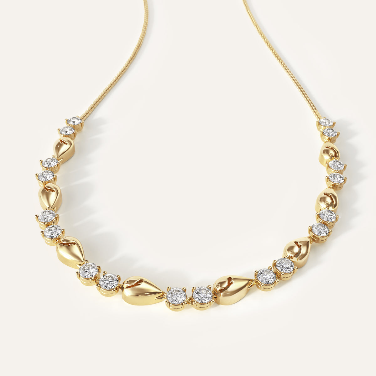 Broken Half Tennis Necklace
