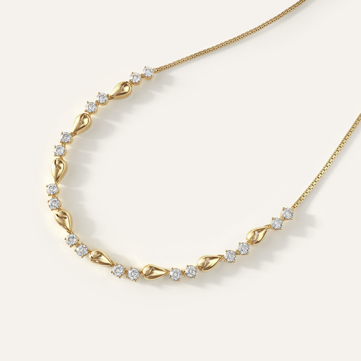 Broken Half Tennis Necklace