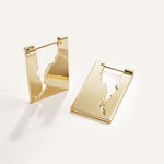 Broken Rectangle Hoop Earrings