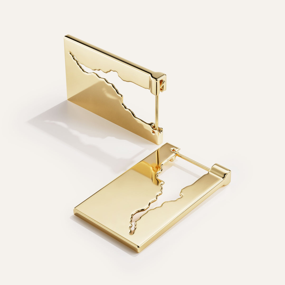 Broken Rectangle Hoop Earrings