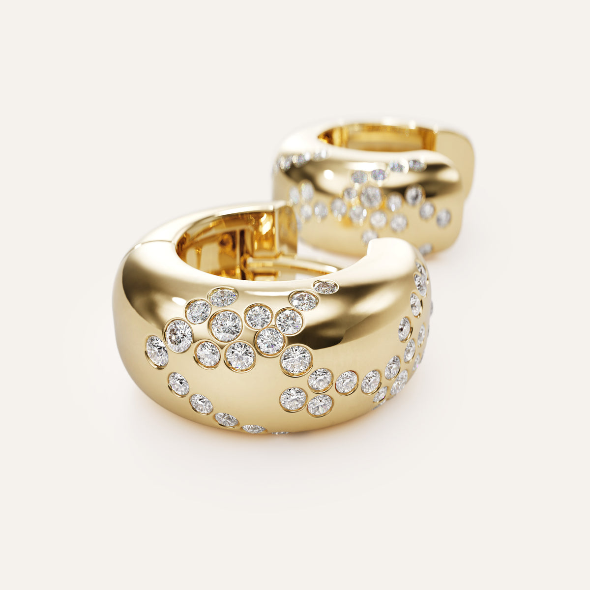 Emergence Huggie Hoops with Diamonds