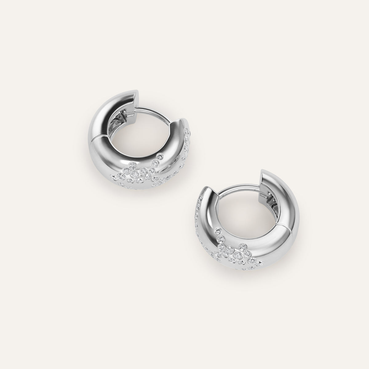 Emergence Huggie Hoops with Diamonds