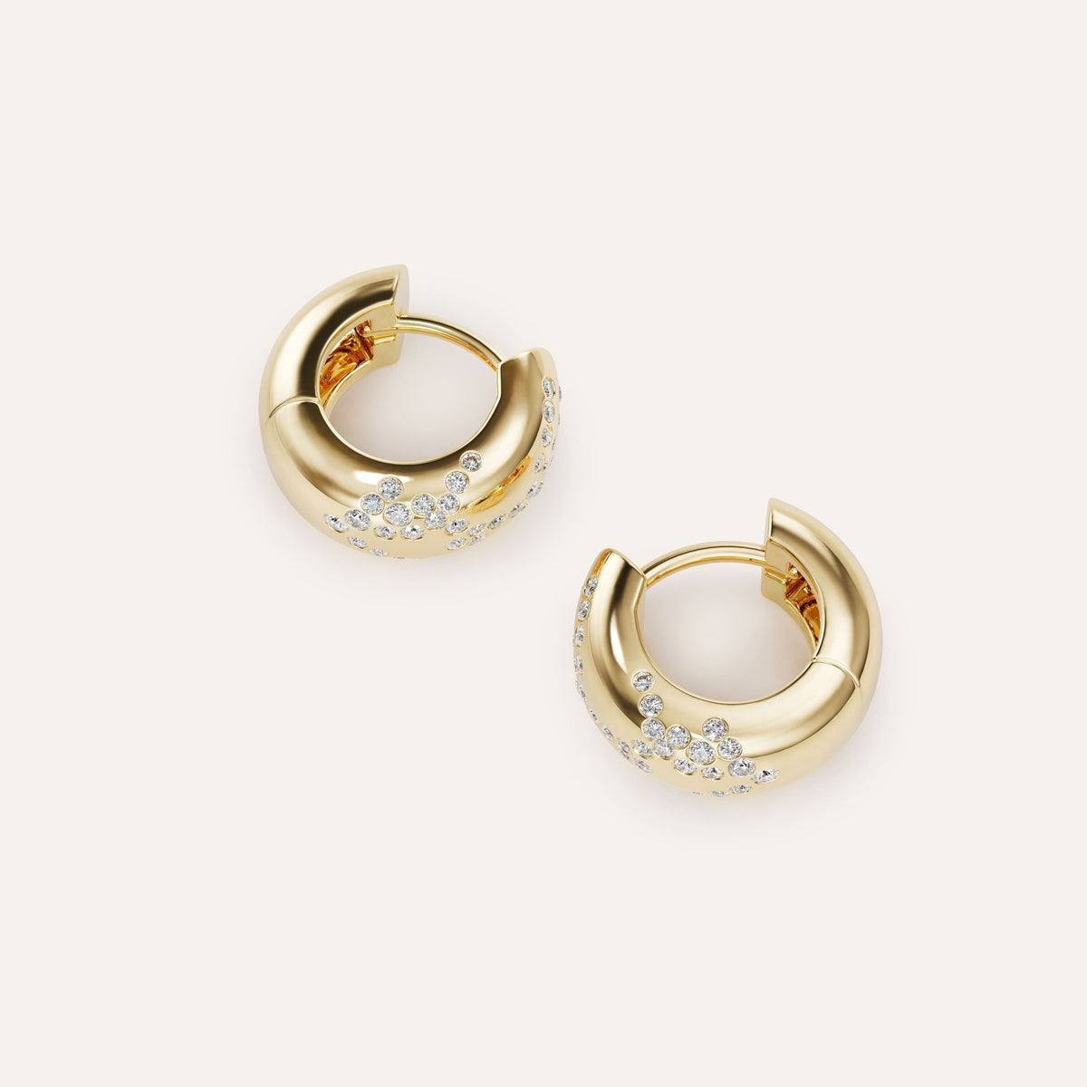 Emergence Huggie Hoops with Diamonds