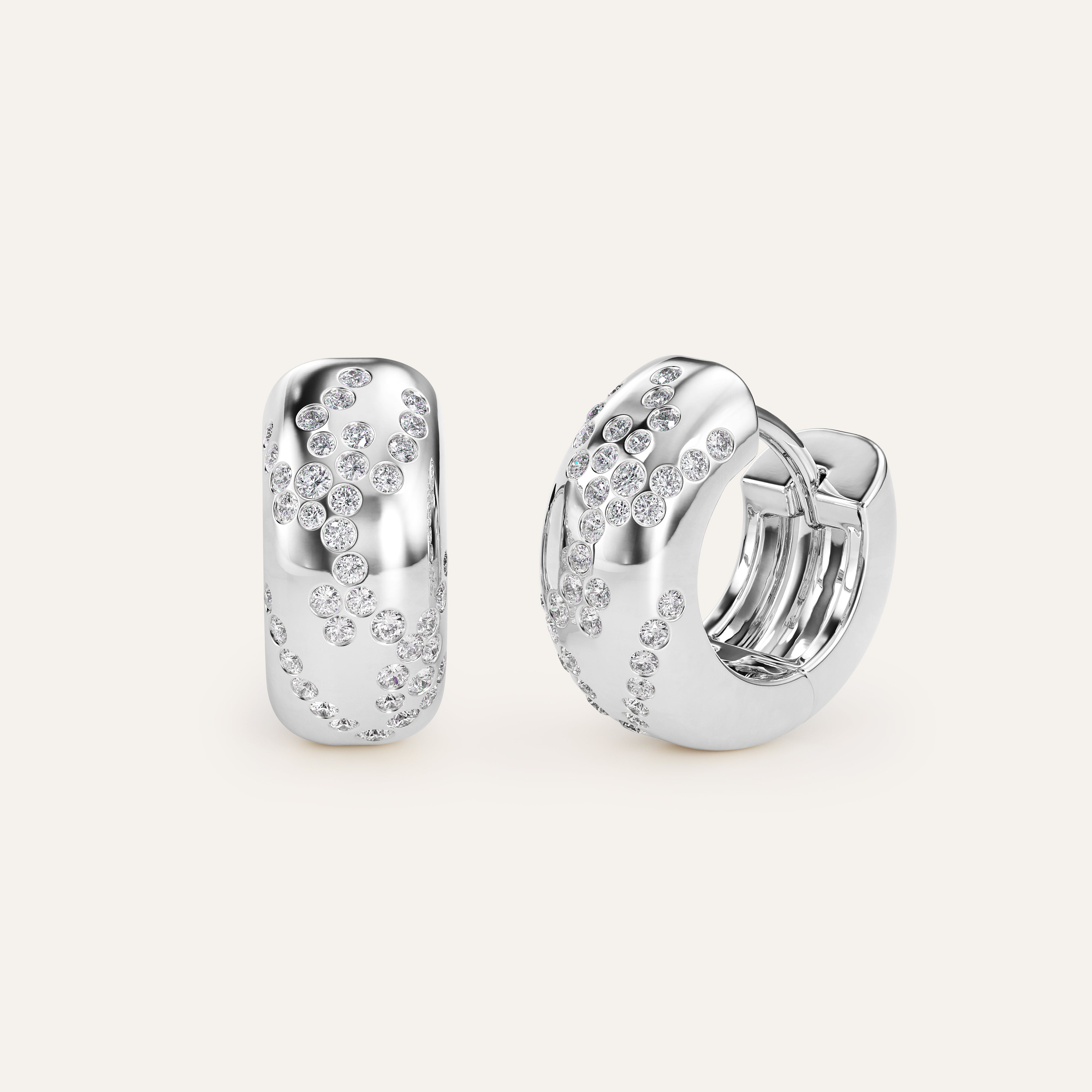Emergence Huggie Hoops with Diamonds