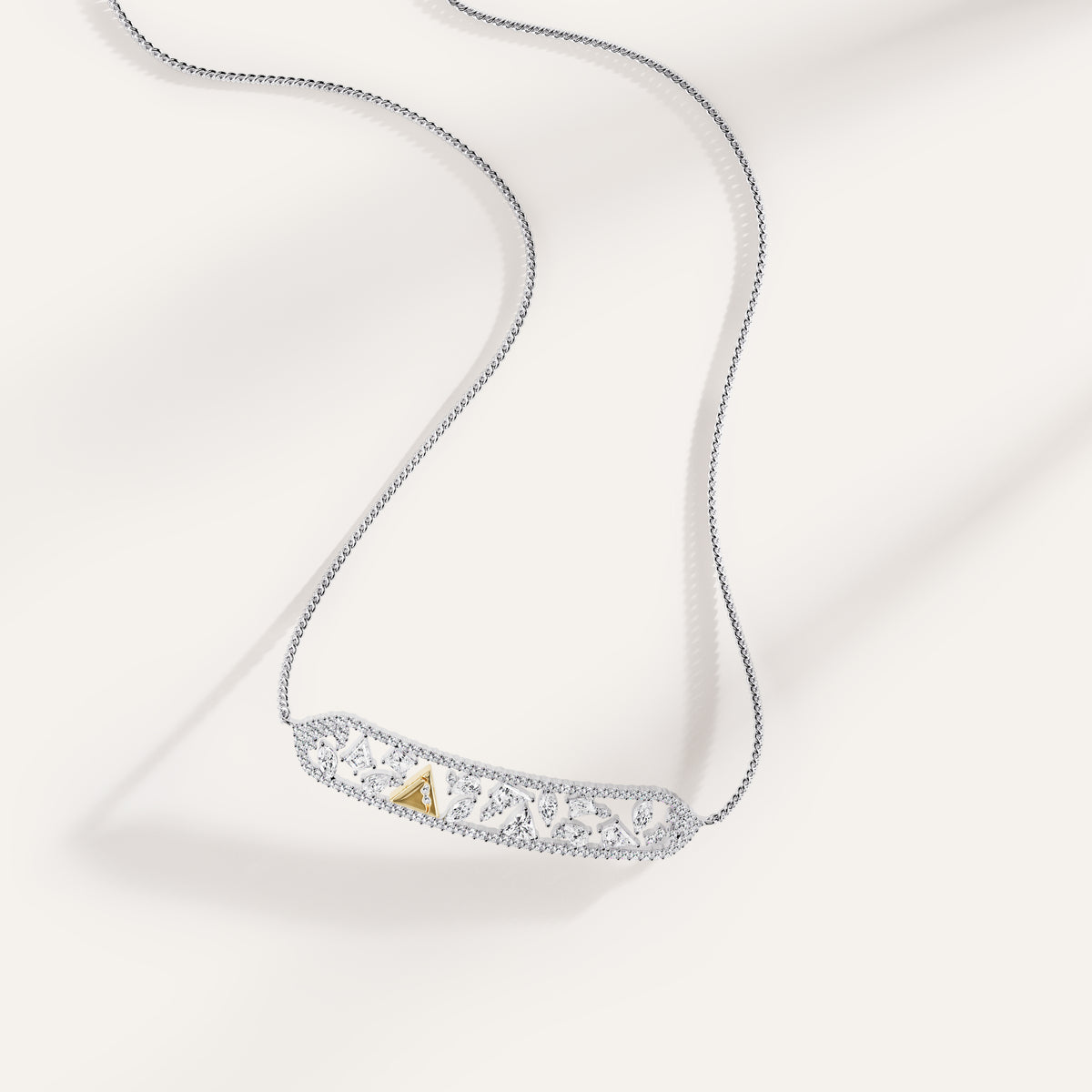 Emergence Crescent Necklace White Gold