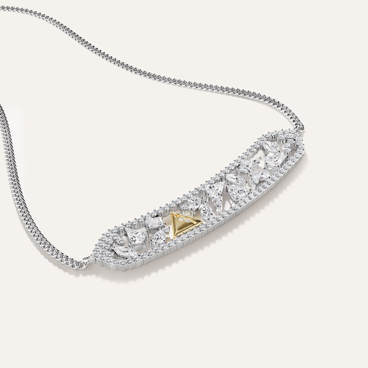 Emergence Crescent Necklace White Gold