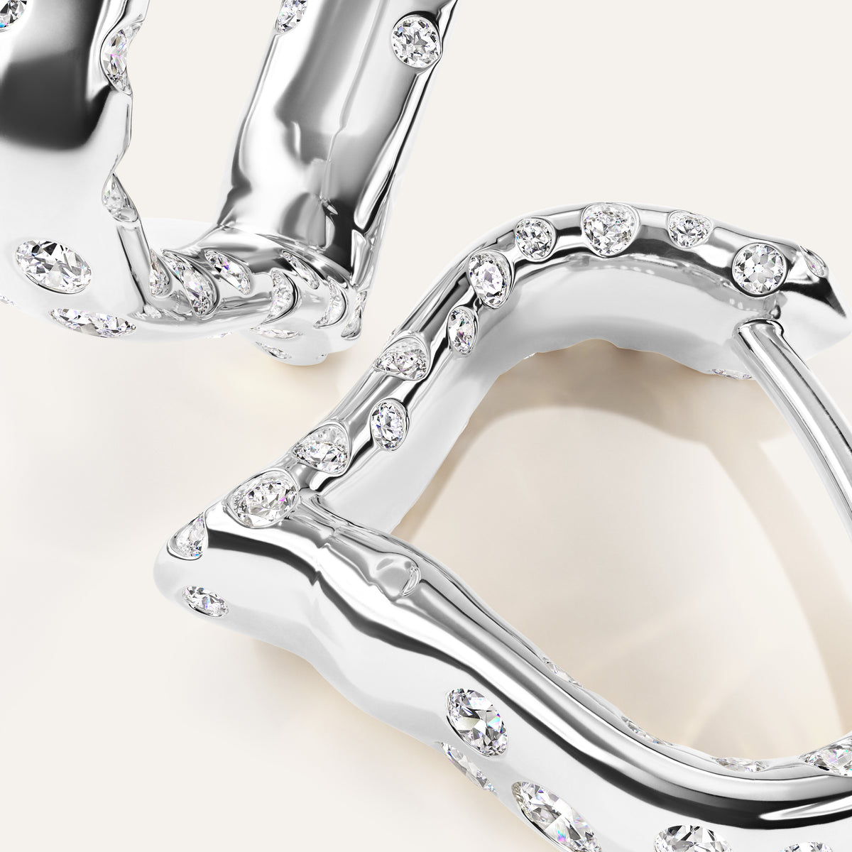 Emergence Small Wishbone Huggie White Gold
