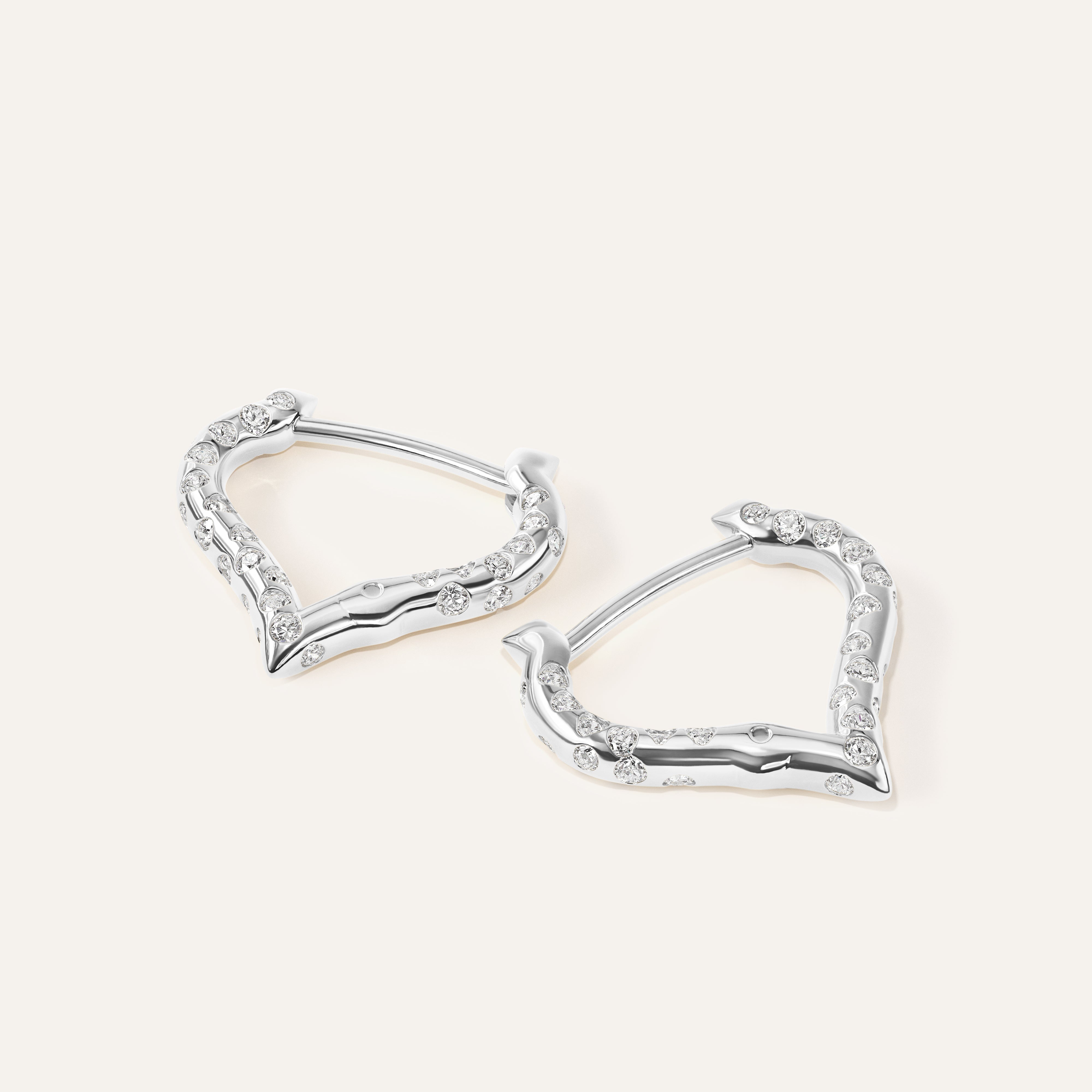 Emergence XS Wishbone Huggie White Gold