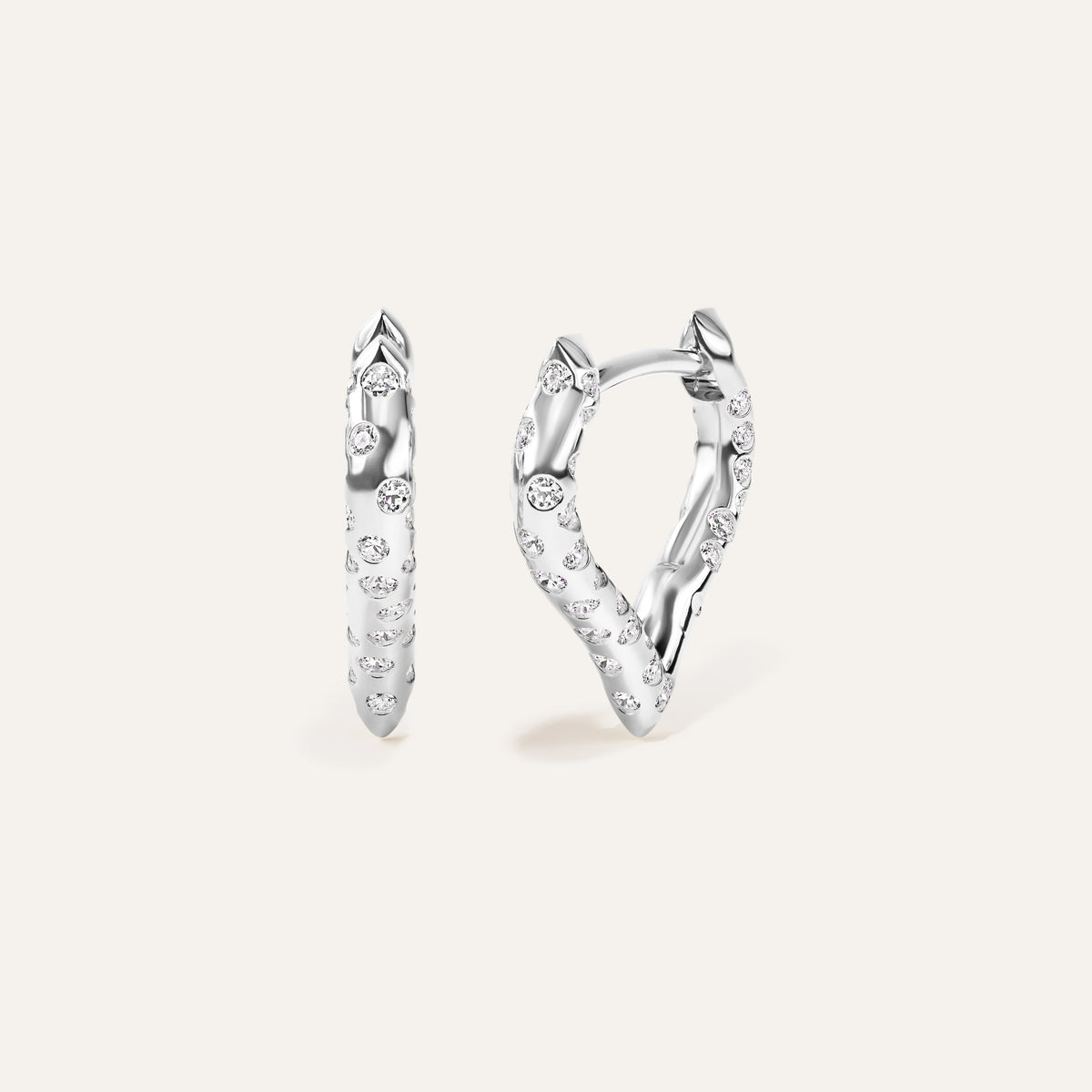 Emergence XS Wishbone Huggie White Gold