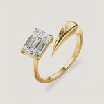 Broken Emerald Cut Claw Ring