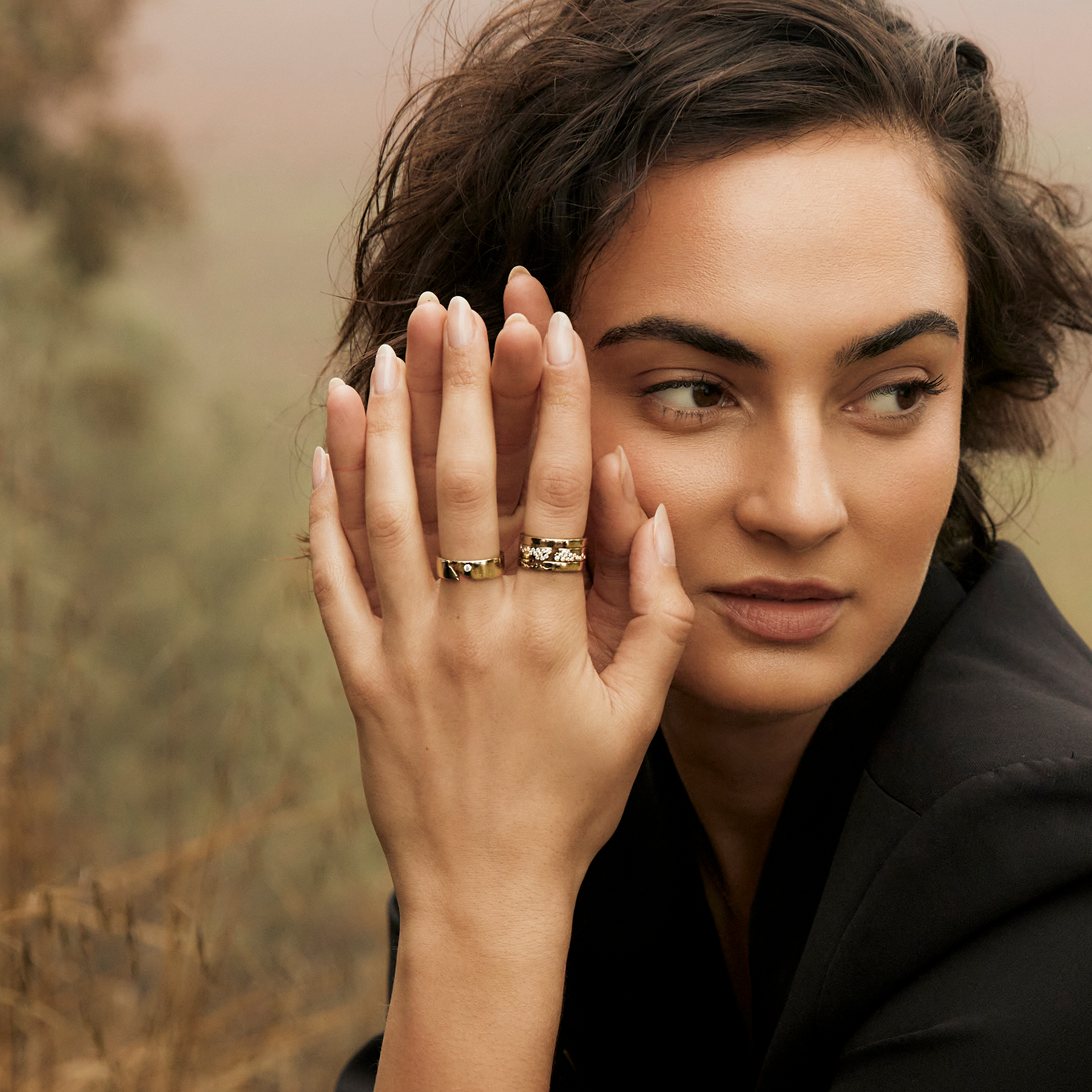 Broken Set of 3 Stacking Rings with Diamonds