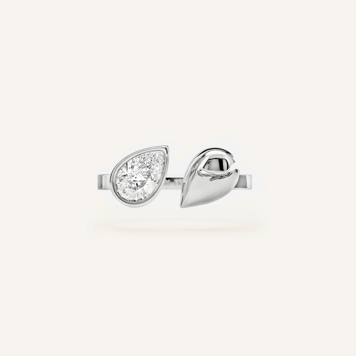 Broken Pear Ring with Diamond